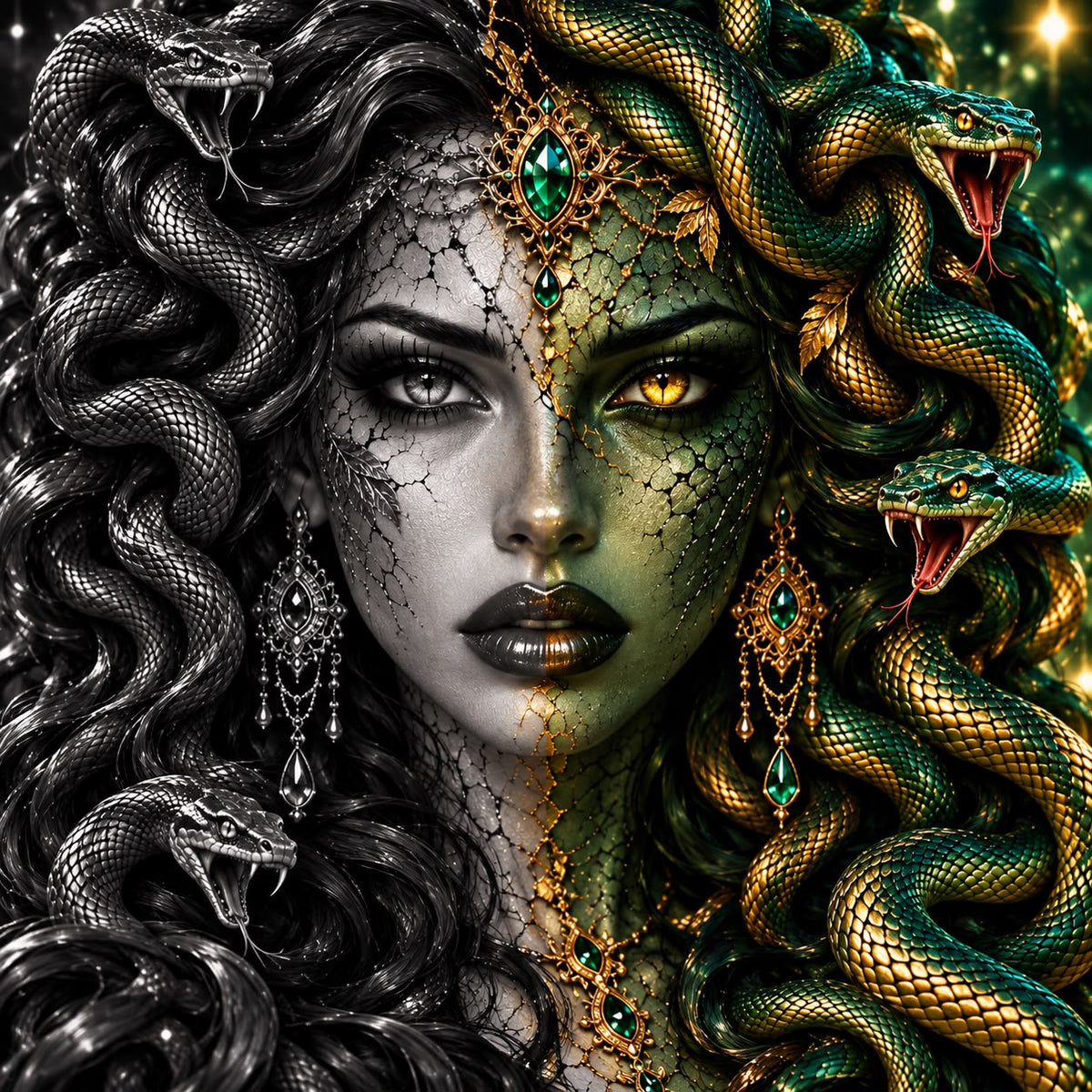 đđMĂDUSE â LâĂCLAT DâĂMERAUDE | Diamond Painting 70 Ă 70 cmđđ