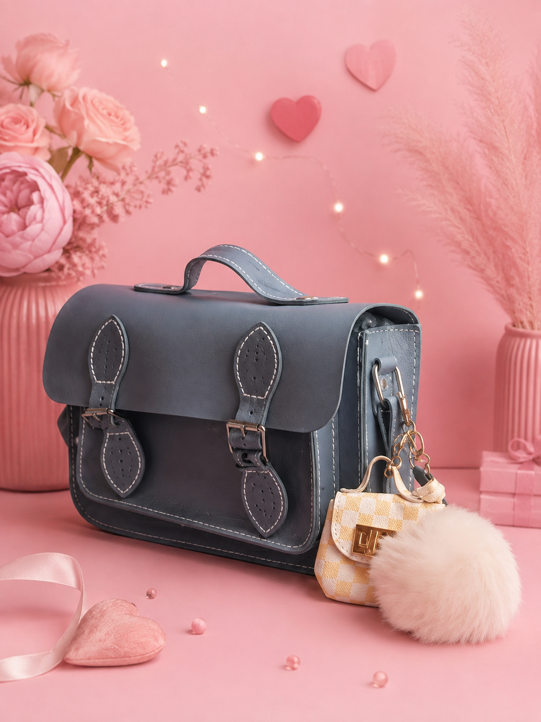 👜 Sac à main bleu gris – Élégant & tendance