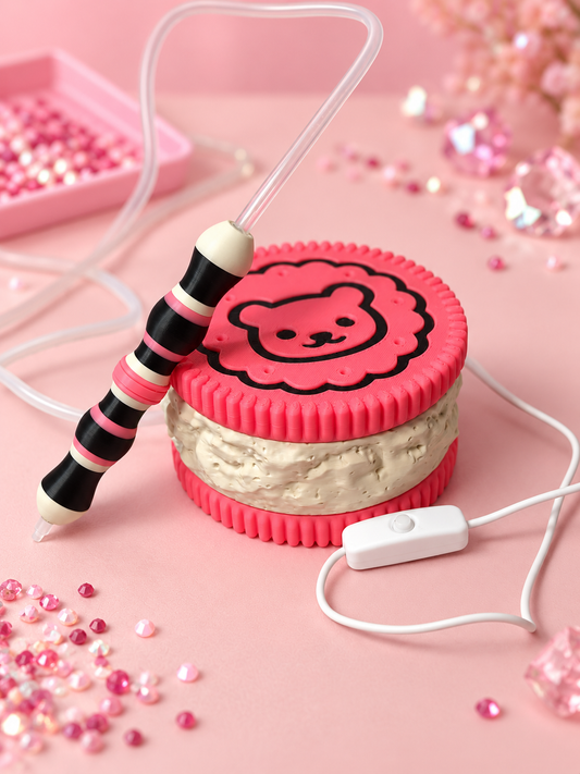 🍪 Stylo électrique Diamond Painting Kawaii – Biscuit glacé
