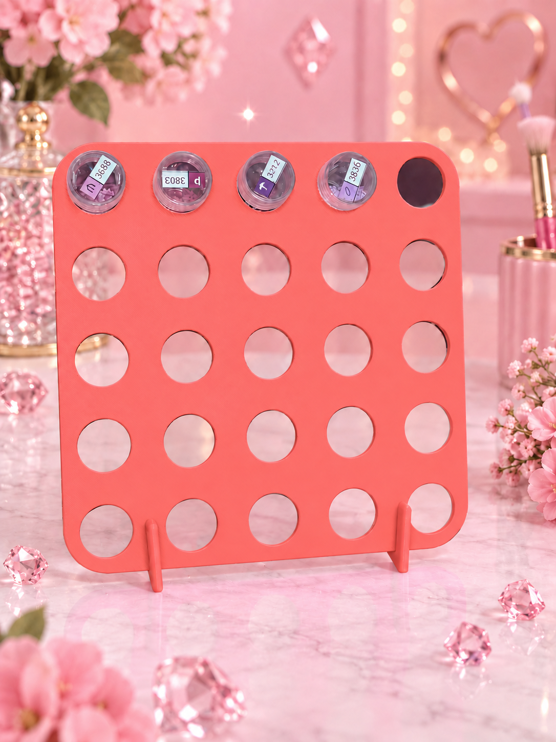 💎Étagère pour 25 pots ronds – Diamond Painting 💎