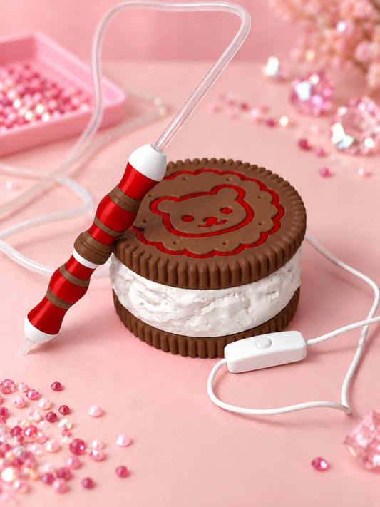 🍪 Stylo électrique Diamond Painting Kawaii – Biscuit glacé
