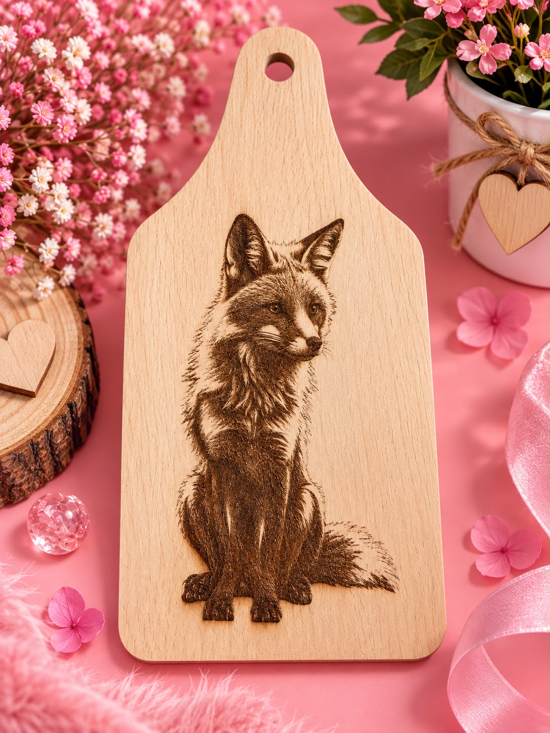 🦊 Planche décorative gravée – Renard