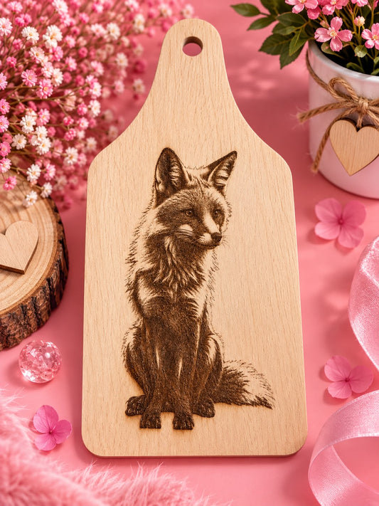 🦊 Planche décorative gravée – Renard