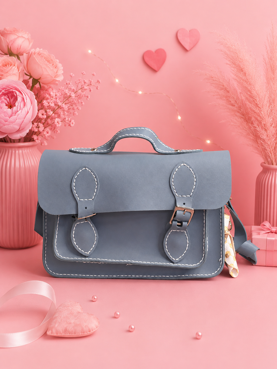 👜 Sac à main bleu gris – Élégant & tendance
