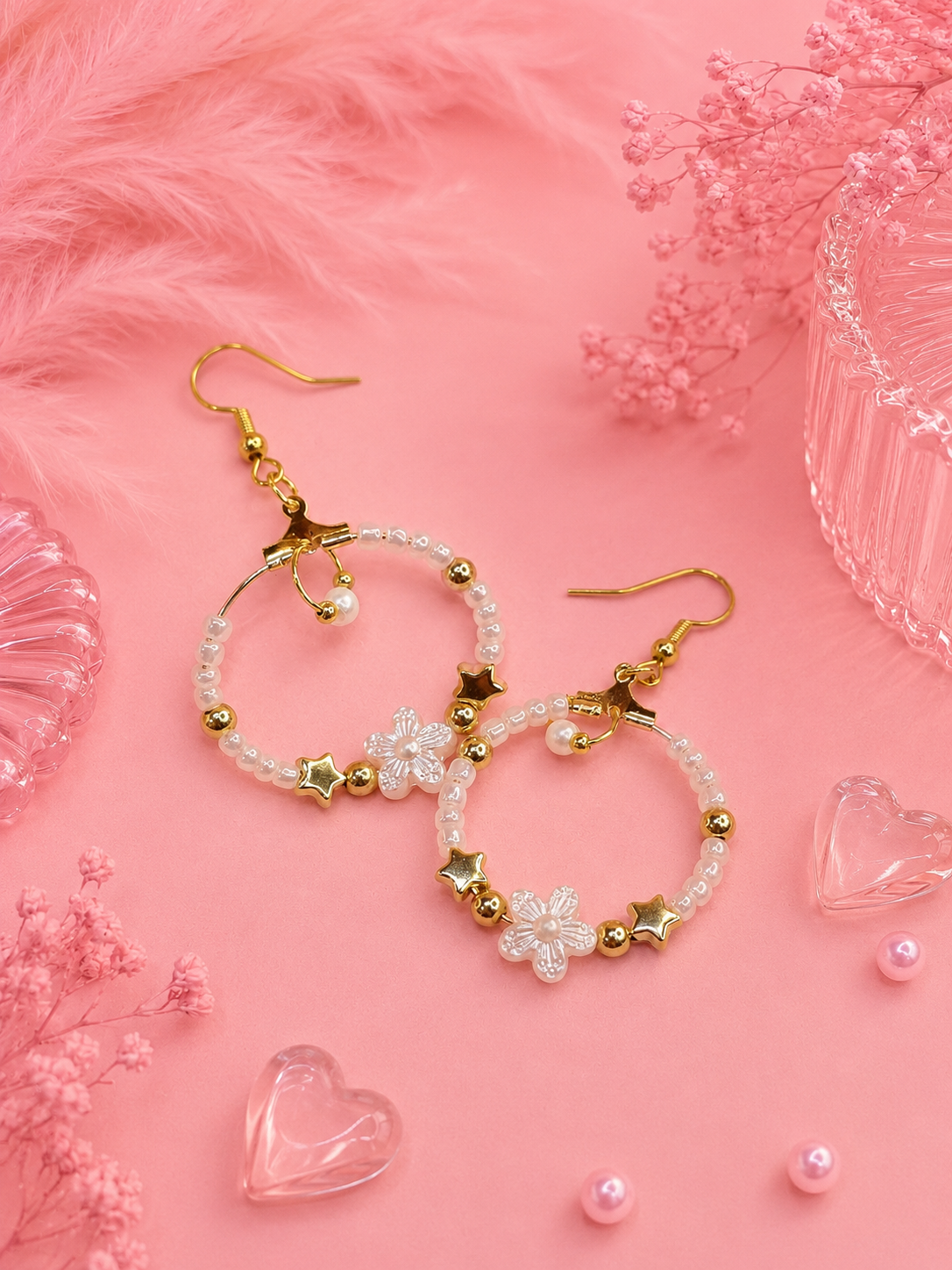 🌸 Boucles d’oreilles « Douceur Étoilée » ✨